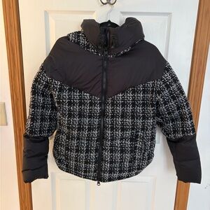 Blank NYC Women's Black and Gray Puffer Jacket